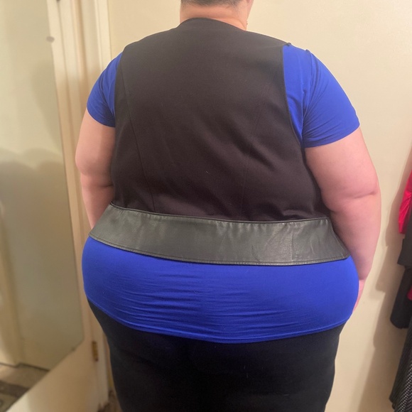 Addition Elle Plus-Size Pleather Vest, Black, Size 3X - Picture 1 of 3